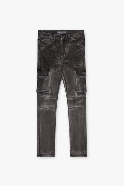 "BROKEN" 4 WAY STRETCH CARGO DIRTY BLACK - Valabasas