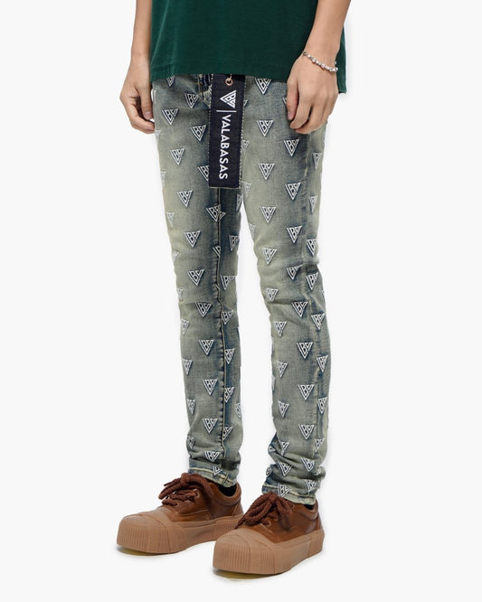 Caelune Vintage Blue Skinny Jeans - Valabasas
