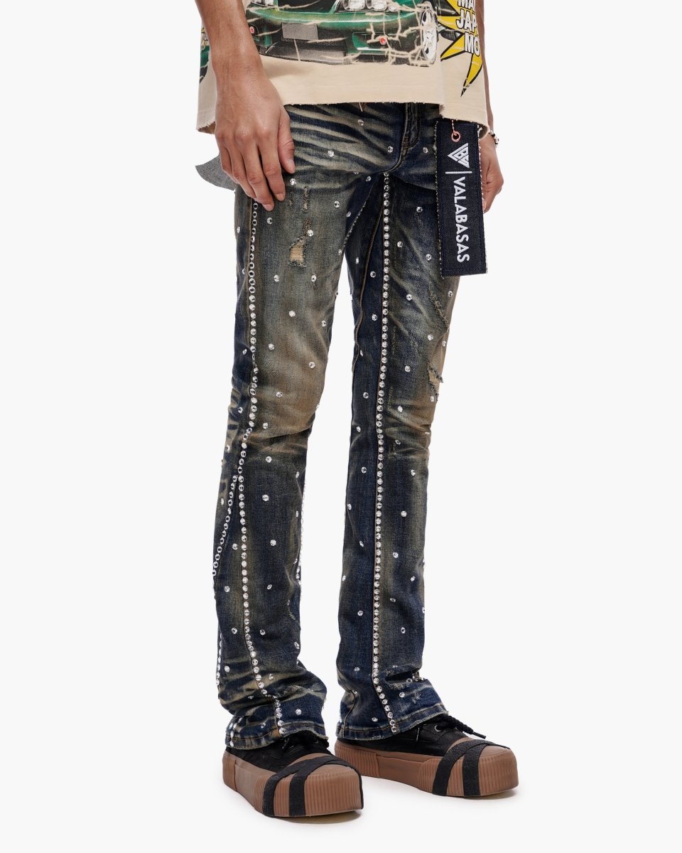 Canal Stacked Vintage Blue Wash Jeans - Valabasas
