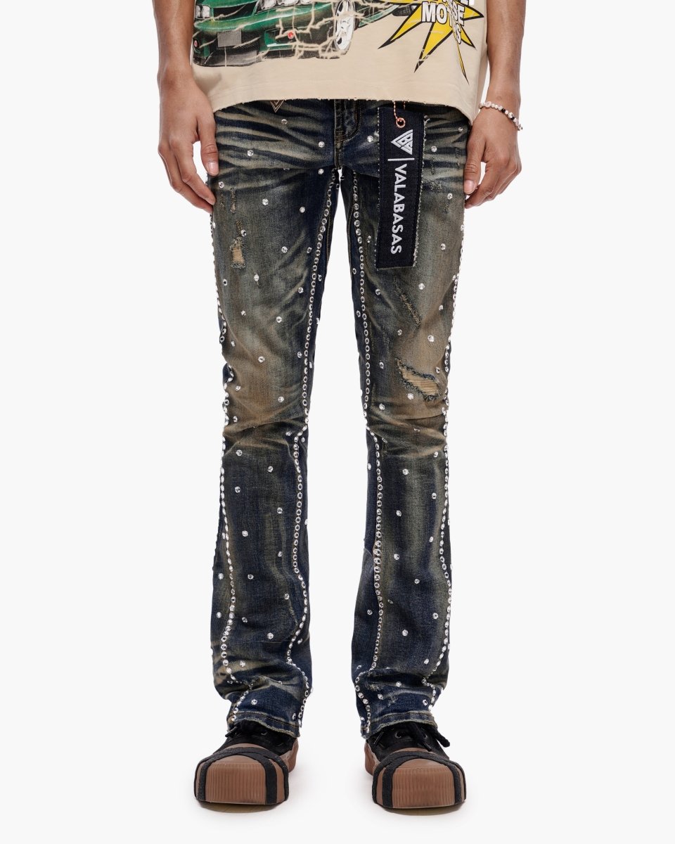 Canal Stacked Vintage Blue Wash Jeans - Valabasas