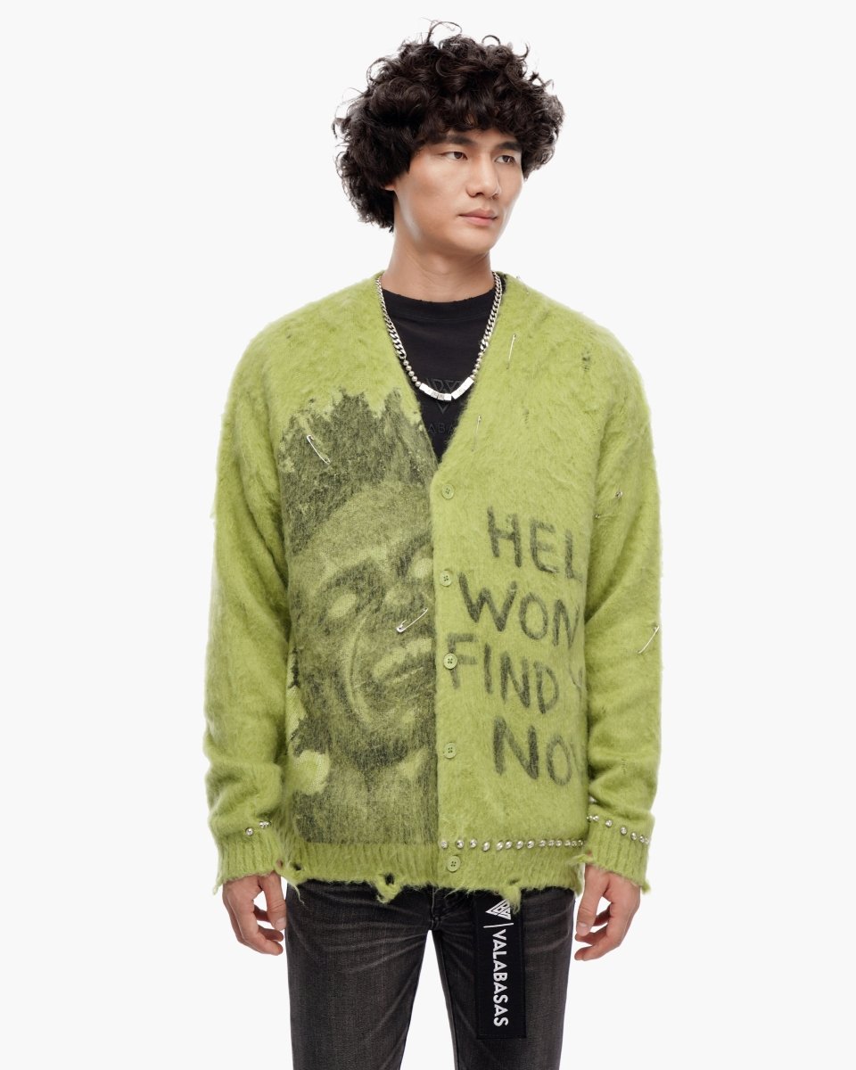 Can't Hide Green Mohair Cardigan - Valabasas
