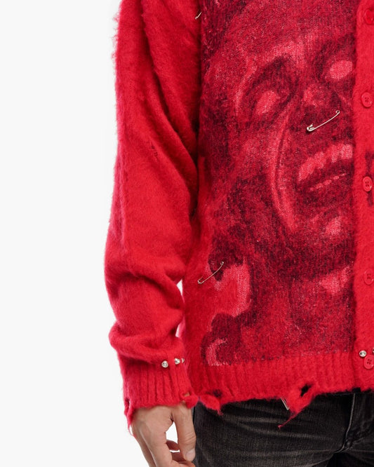 Can't Hide Red Mohair Cardigan - Valabasas