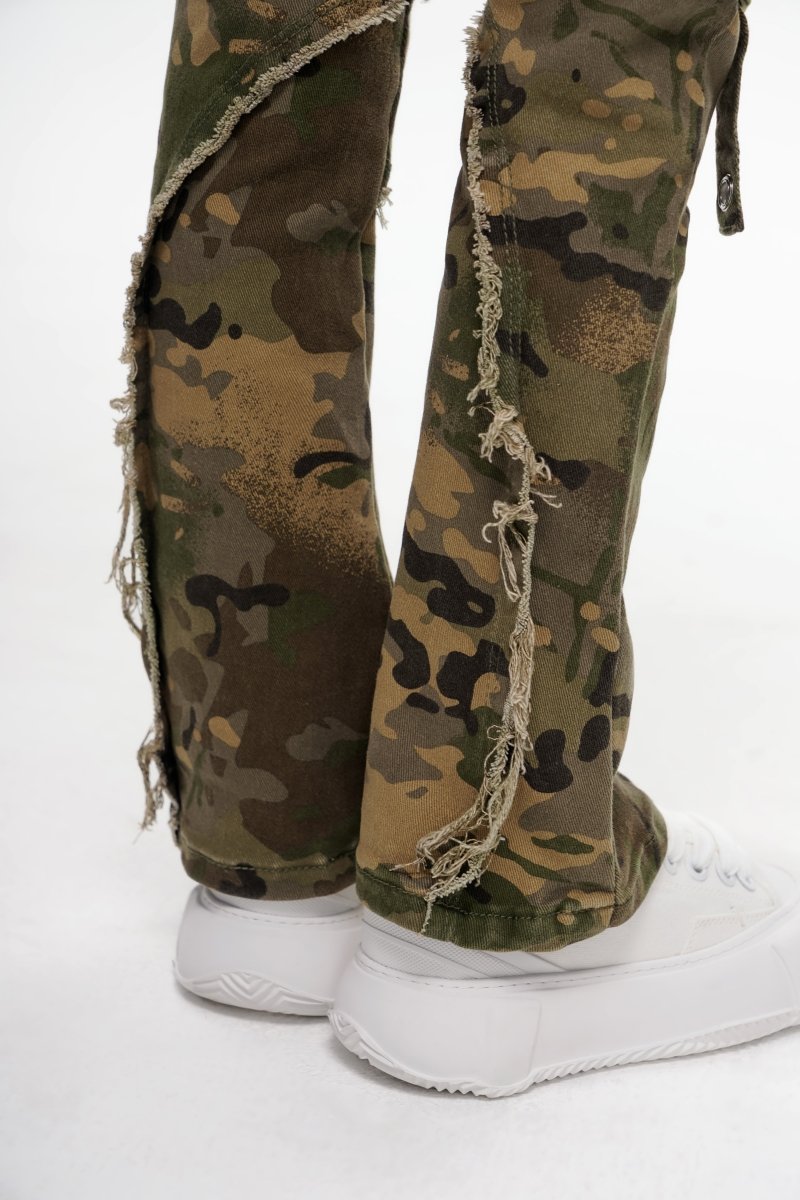 Canteen Kids Stacked Denim Cargos Camo - Valabasas