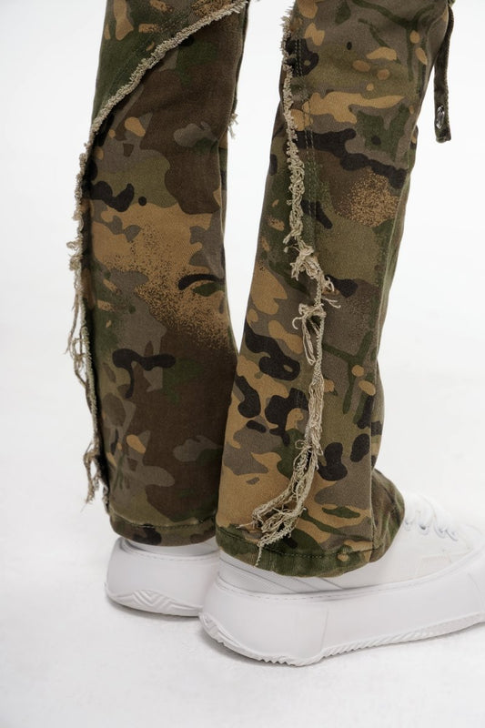 Canteen Kids Stacked Denim Cargos Camo - Valabasas