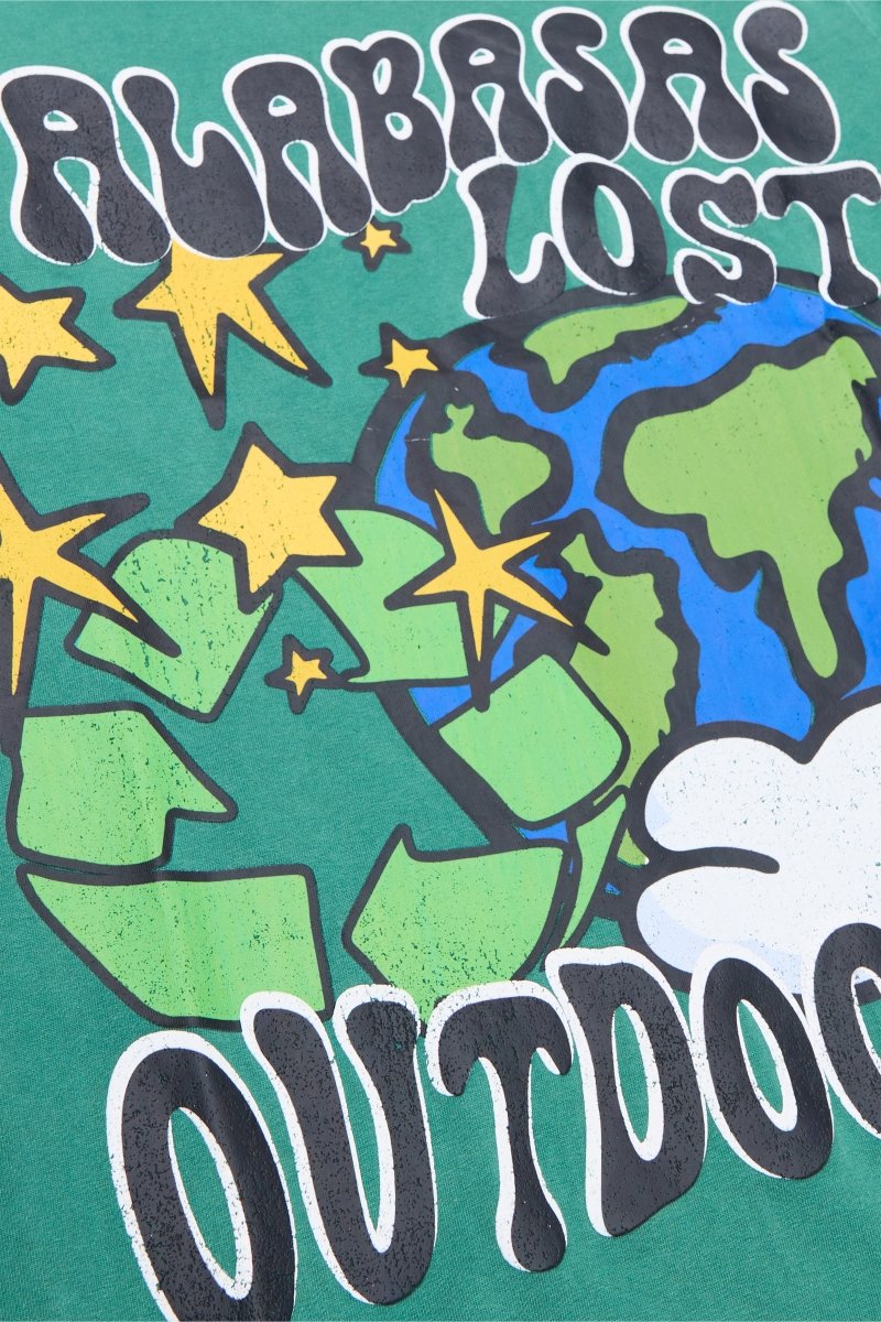 "CARE OUTDOORS" TEE VINTAGE GRASS GREEN - Valabasas