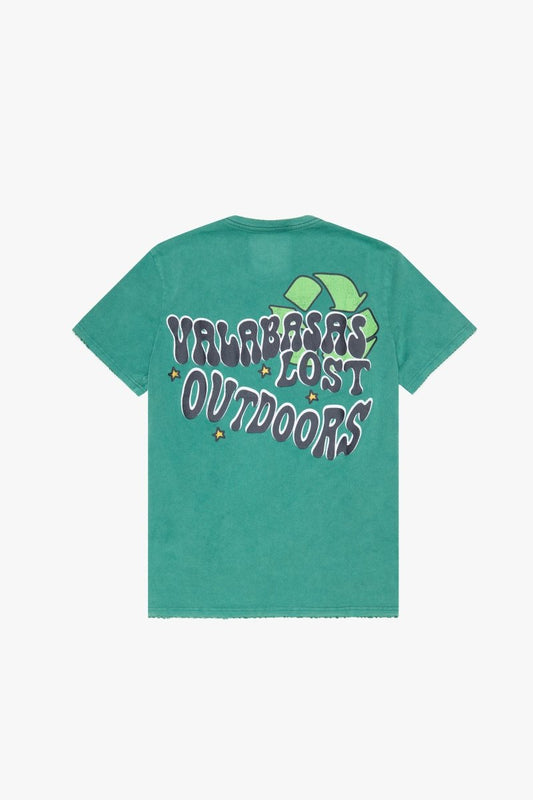 "CARE OUTDOORS" TEE VINTAGE GRASS GREEN - Valabasas