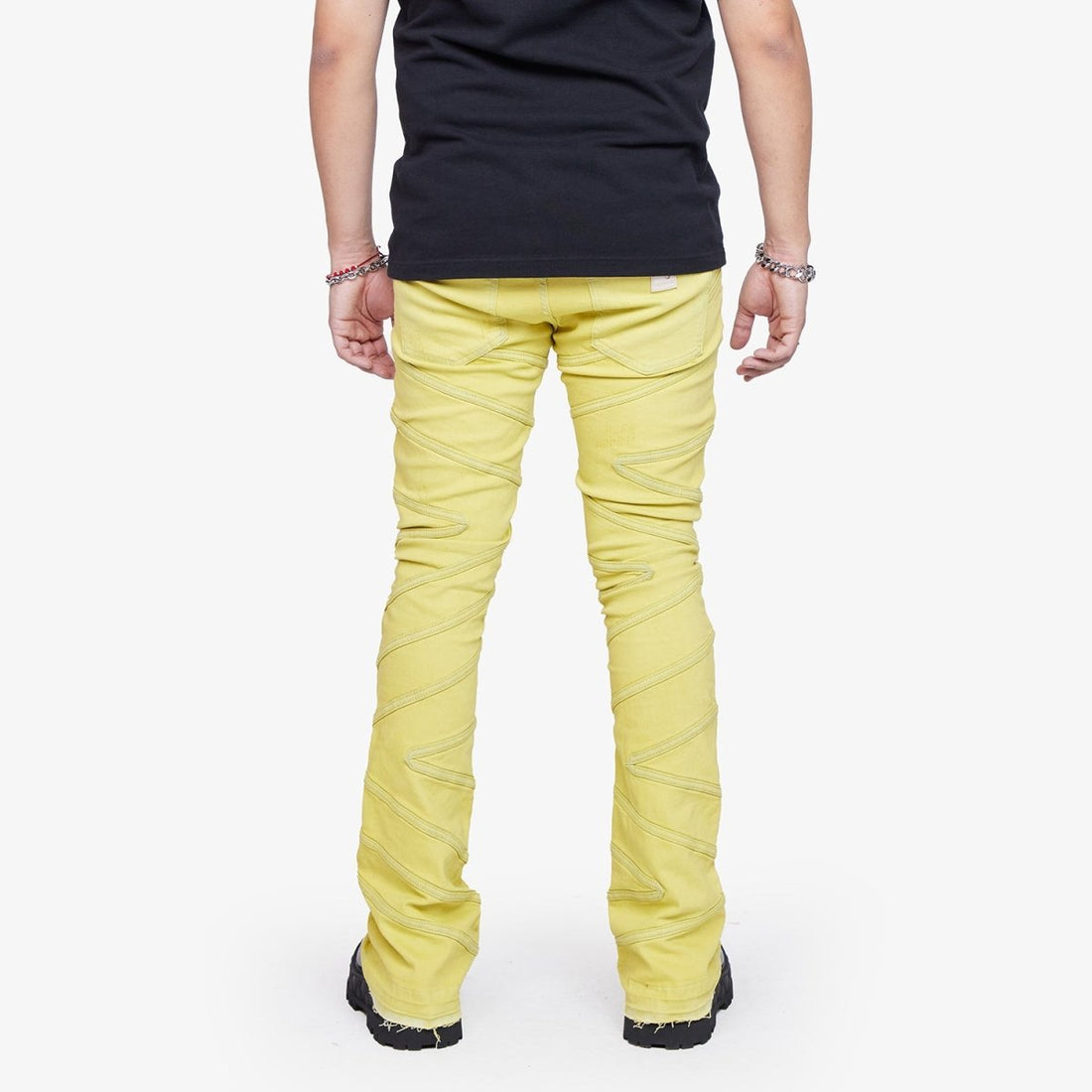 “CASSIUS” STACKED FLARE JEAN YELLOW - Valabasas