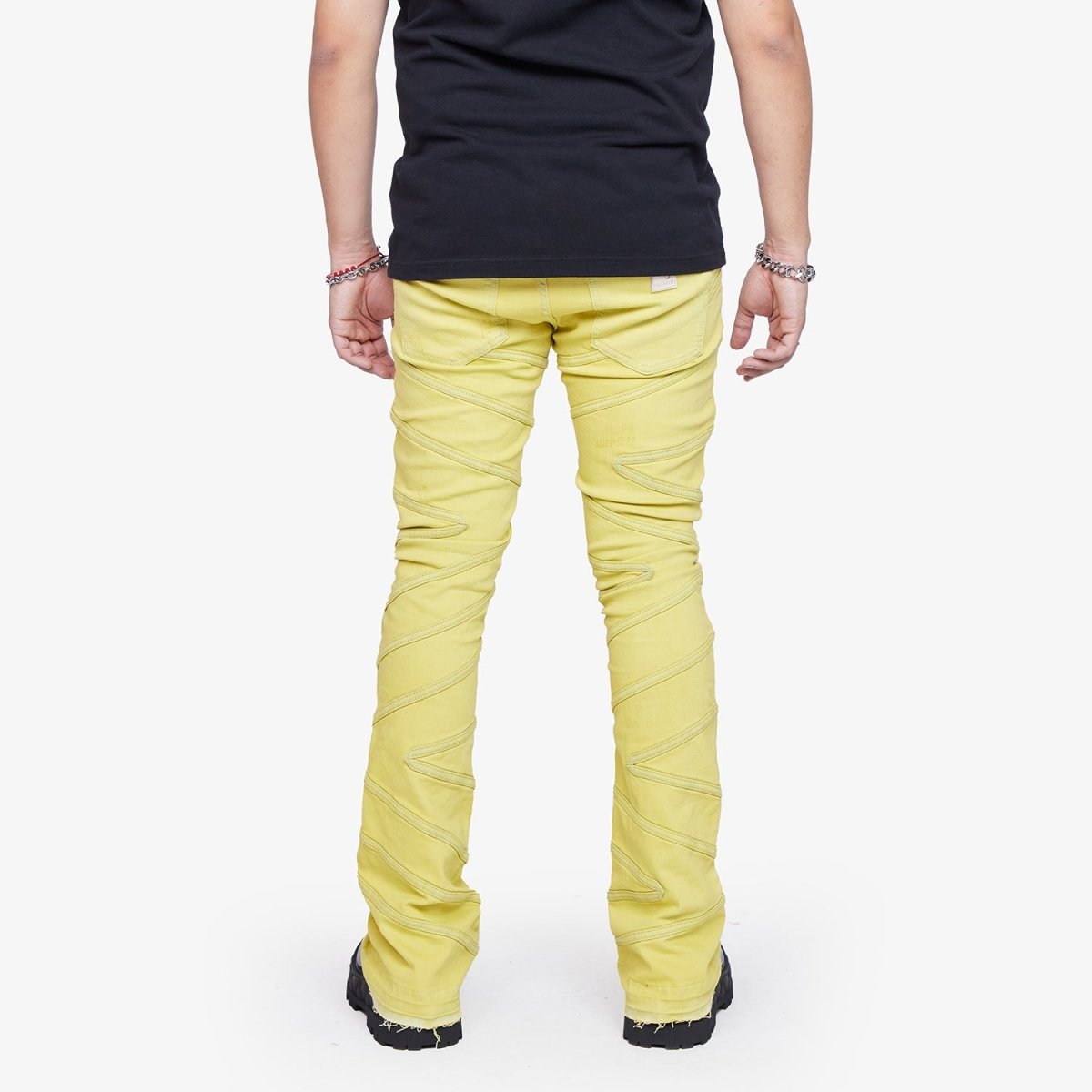 “CASSIUS” STACKED FLARE JEAN YELLOW - Valabasas