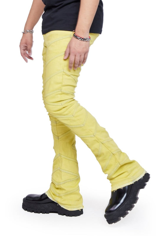 “CASSIUS” STACKED FLARE JEAN YELLOW - Valabasas