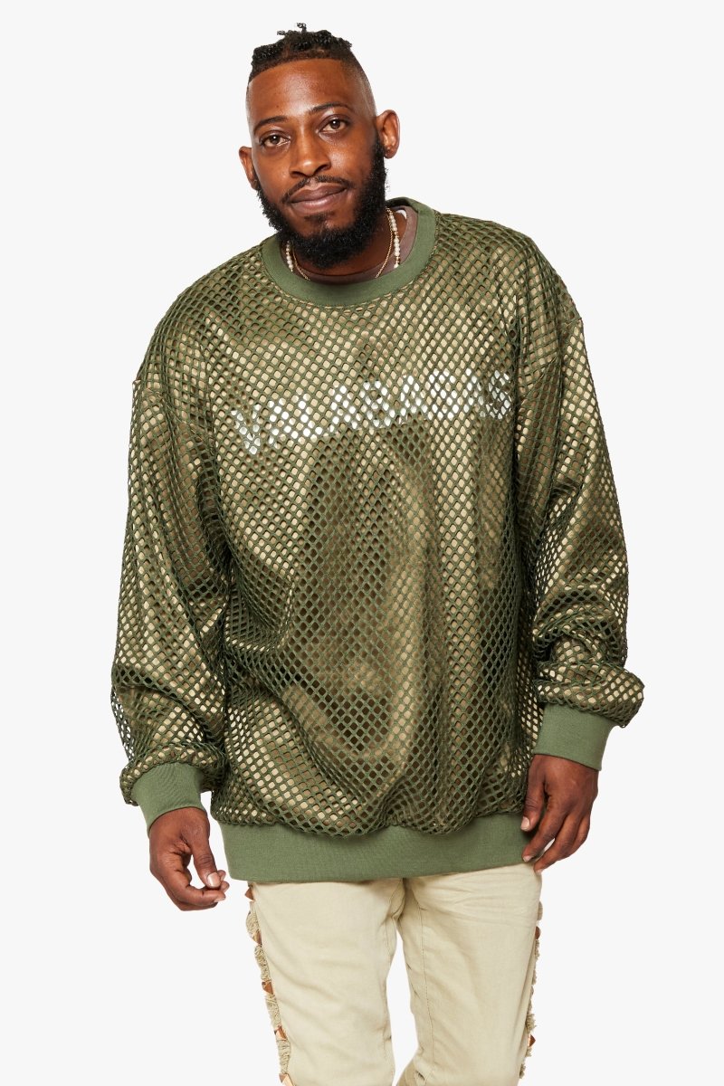 "CAVIERA" SUEDE GREEN LONG SLEEVE TEE