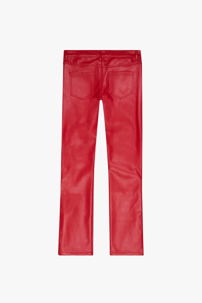 "CERNIERA” RED STACKED FLARE LEATHER