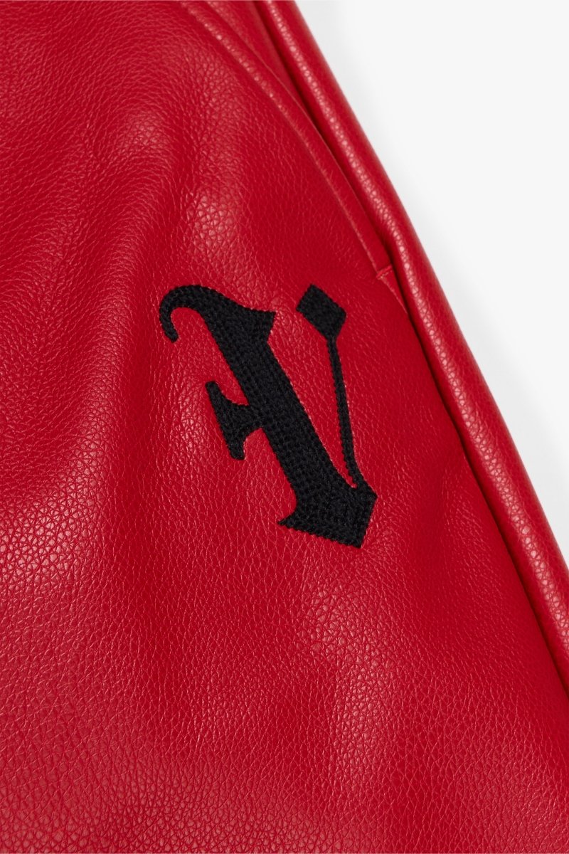 "CERNIERA” RED STACKED FLARE LEATHER