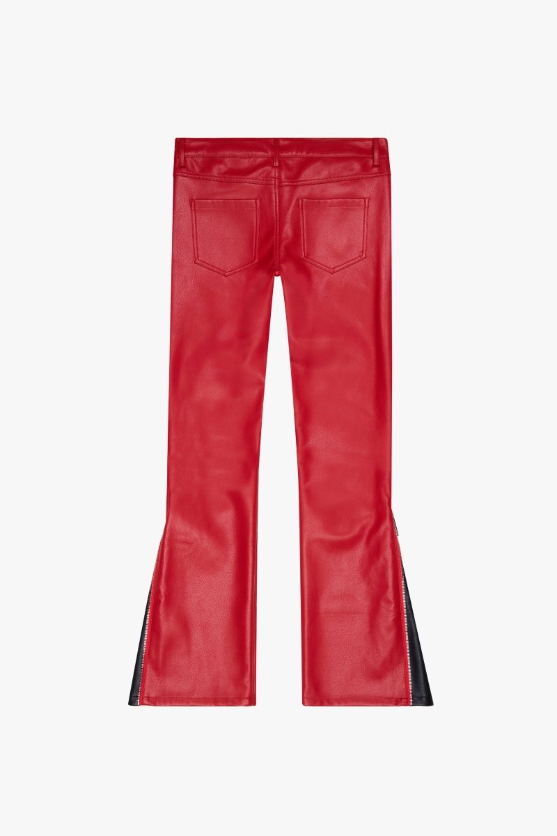 "CERNIERA” RED STACKED FLARE LEATHER