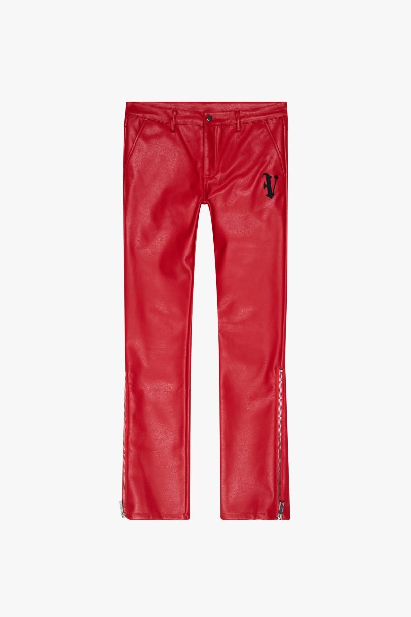 "CERNIERA” RED STACKED FLARE LEATHER