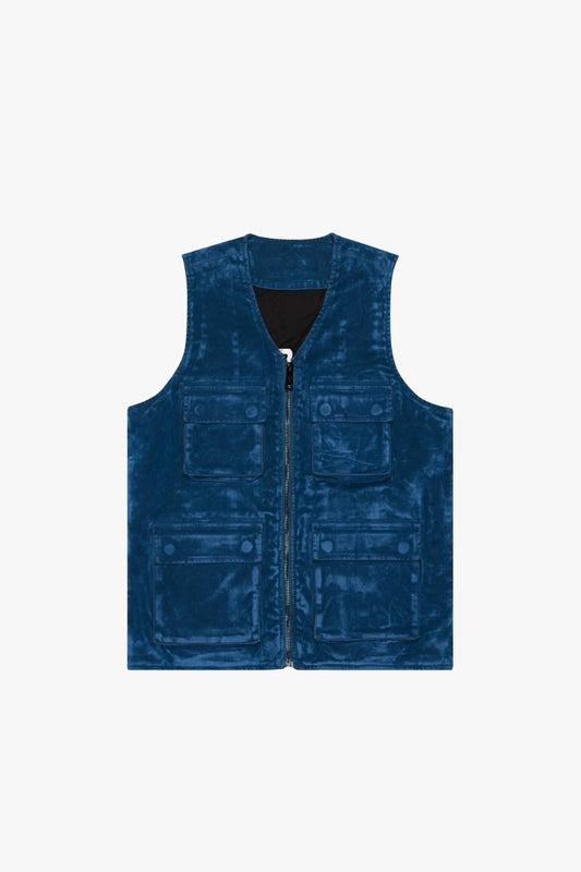 "CHARTREUSE" SUEDE VEST INDIGO - Valabasas