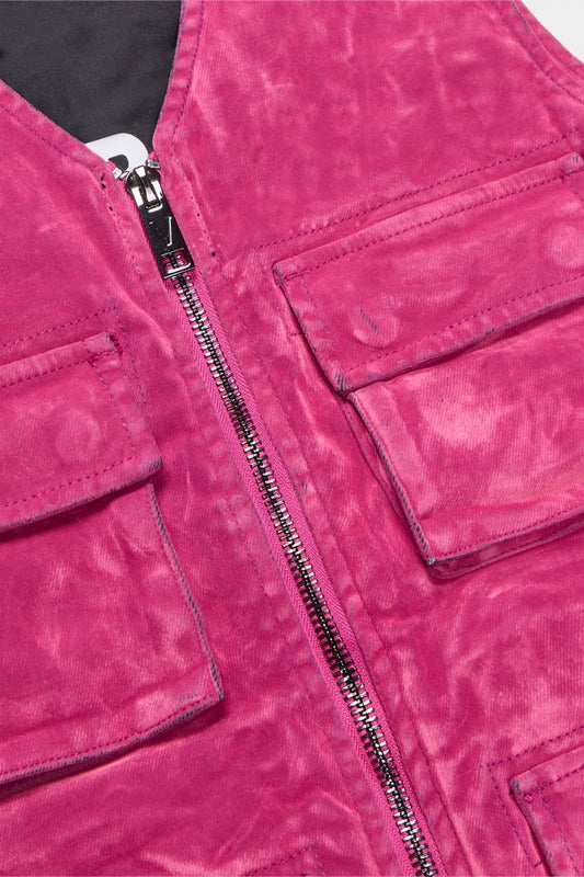"CHARTREUSE" SUEDE VEST PINK - Valabasas
