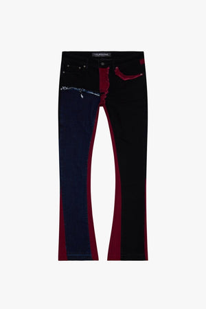 Tire Stacked Flare Jean Jet Black