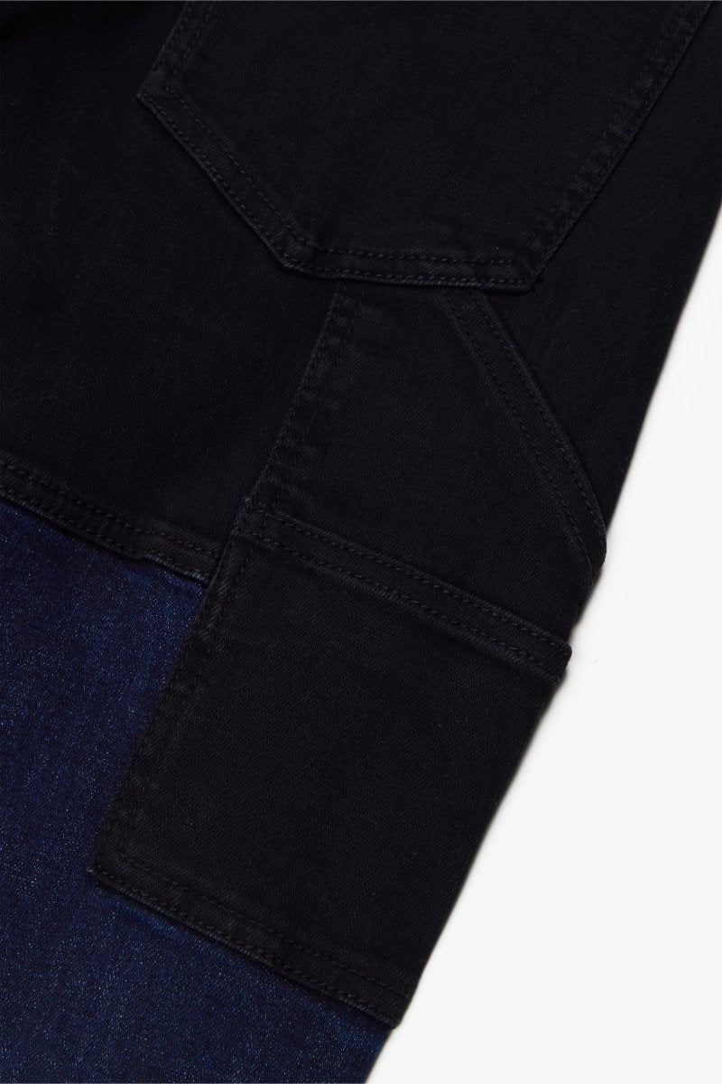 "CHICAGO" RED BLUE STACKED FLARE JEAN