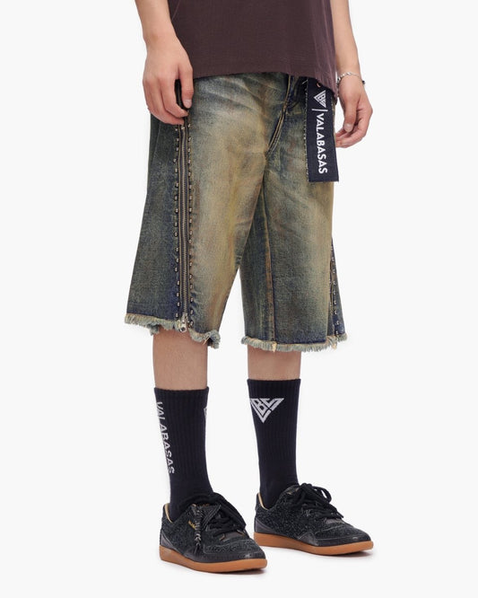 Chosen Jorts Dark Blue Vintage - Valabasas