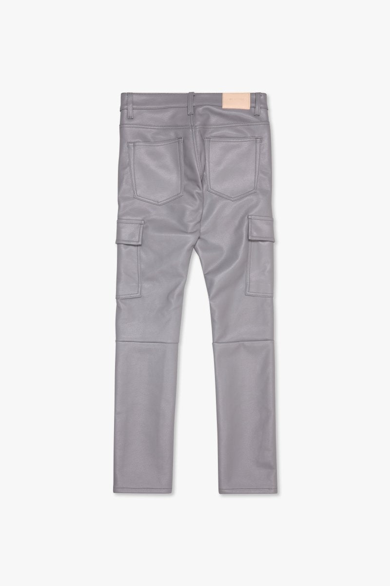 "CITING" SKINNY VEGAN LEATHER JEAN GREY - Valabasas