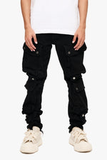 CliffJump Skinny Cargo Black Washed