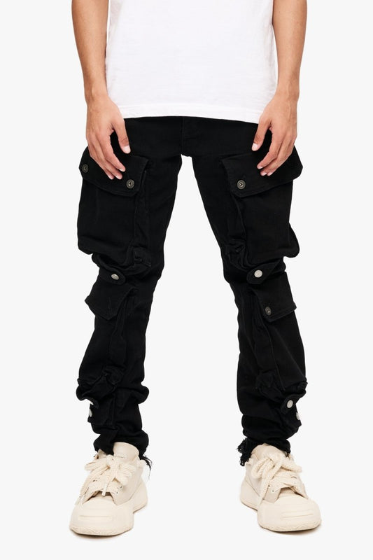CliffJump Skinny Cargo Black Washed - Valabasas