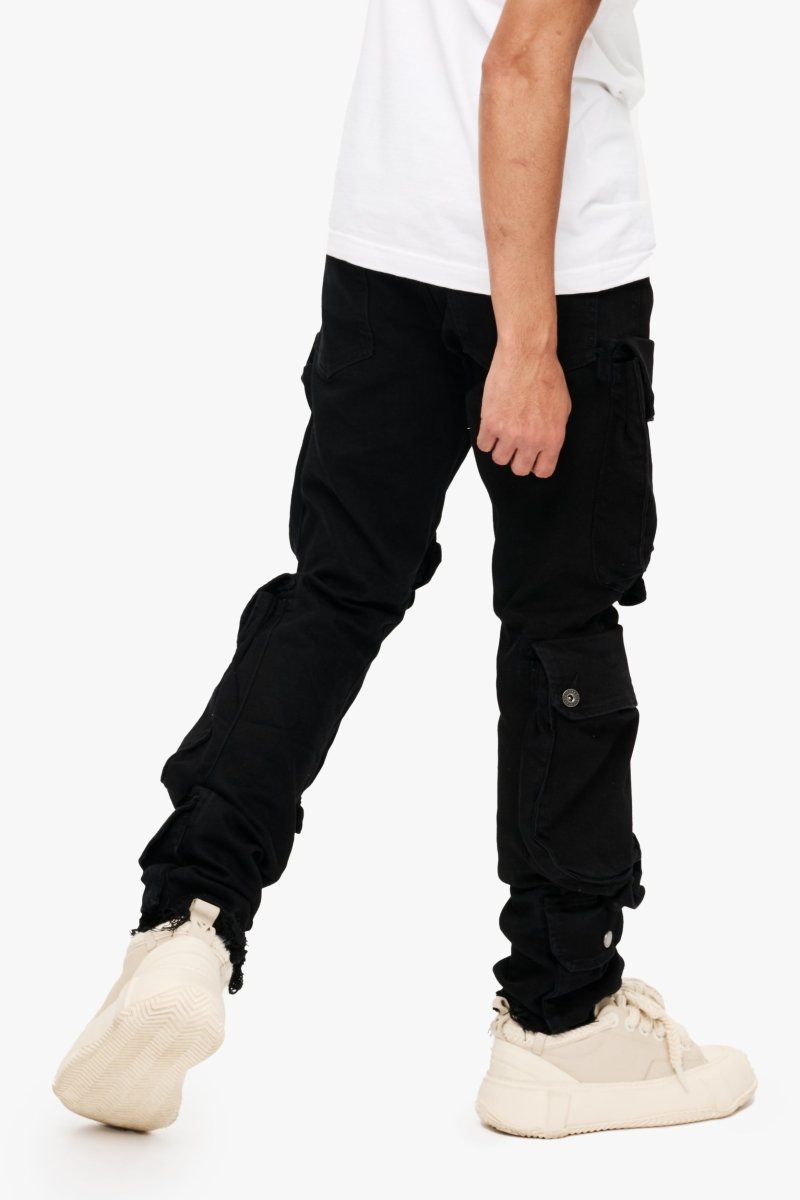 CliffJump Skinny Cargo Black Washed - Valabasas