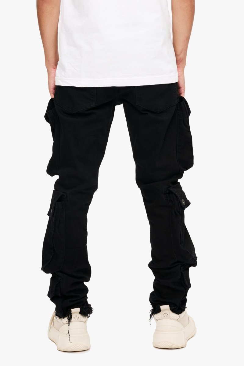 CliffJump Skinny Cargo Black Washed - Valabasas