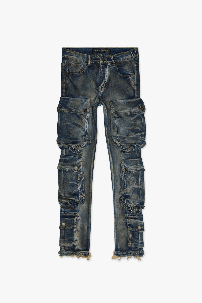 CliffJump Skinny Cargo Dirty Lt Blue Wash - Valabasas