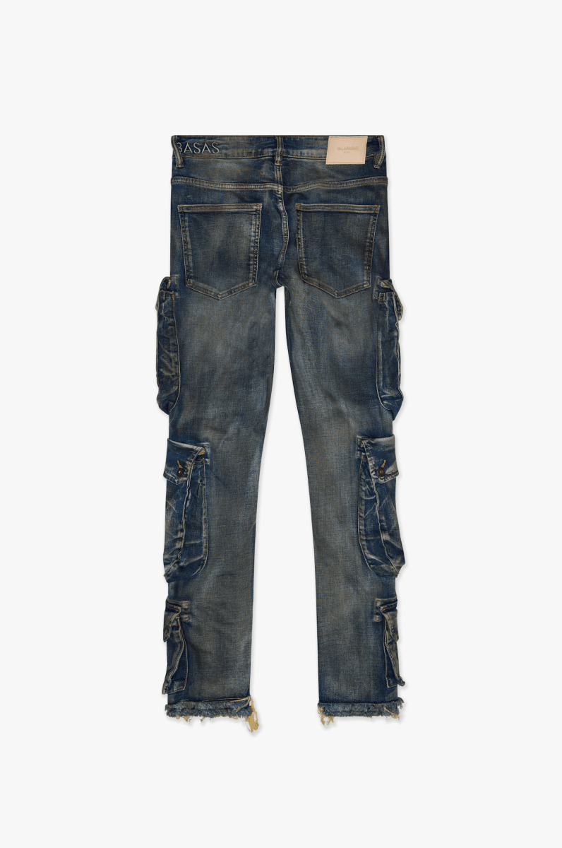 CliffJump Skinny Cargo Dirty Lt Blue Wash