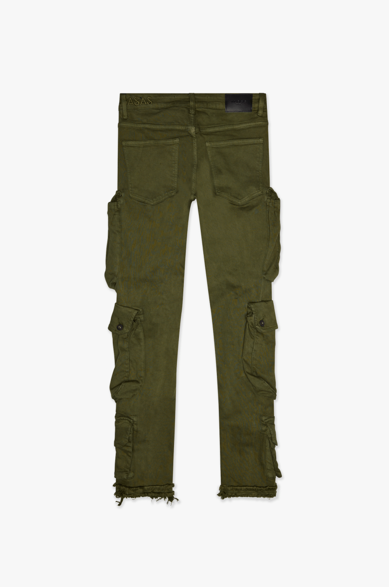 CliffJump Skinny Cargo Olive Washed - Valabasas