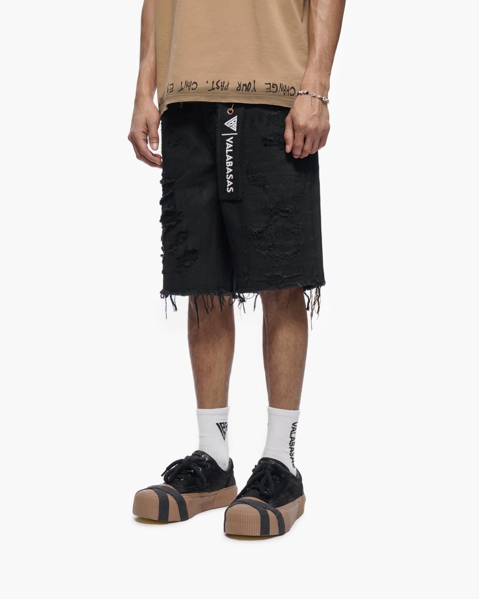 Clipped Jorts Black Waxed - Valabasas