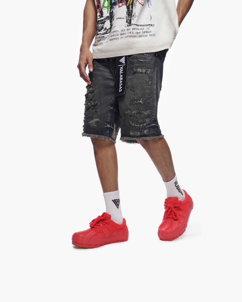 Clipped Jorts Dark Dirty Blue