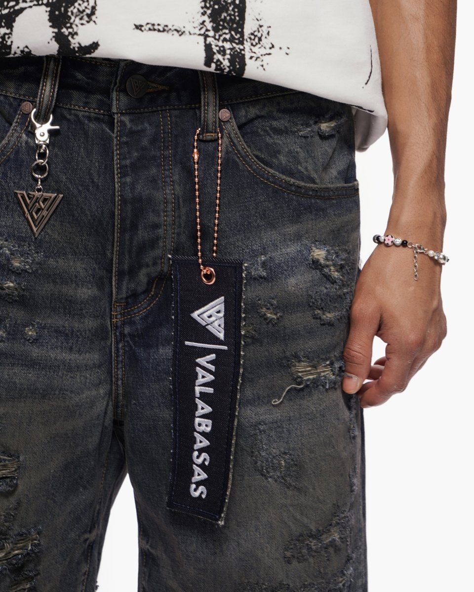 Clipped Jorts Dark Dirty Blue