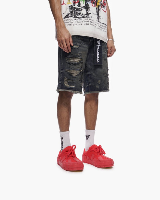 Clipped Jorts Dark Dirty Blue - Valabasas