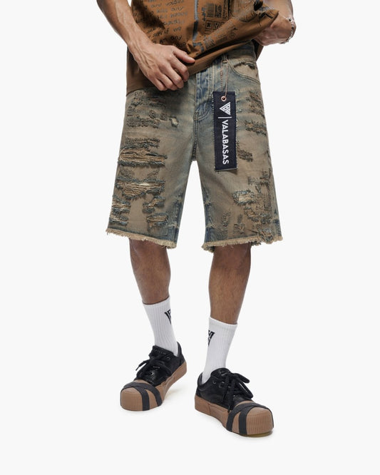 Clipped Jorts Dirty Vintage Blue - Valabasas
