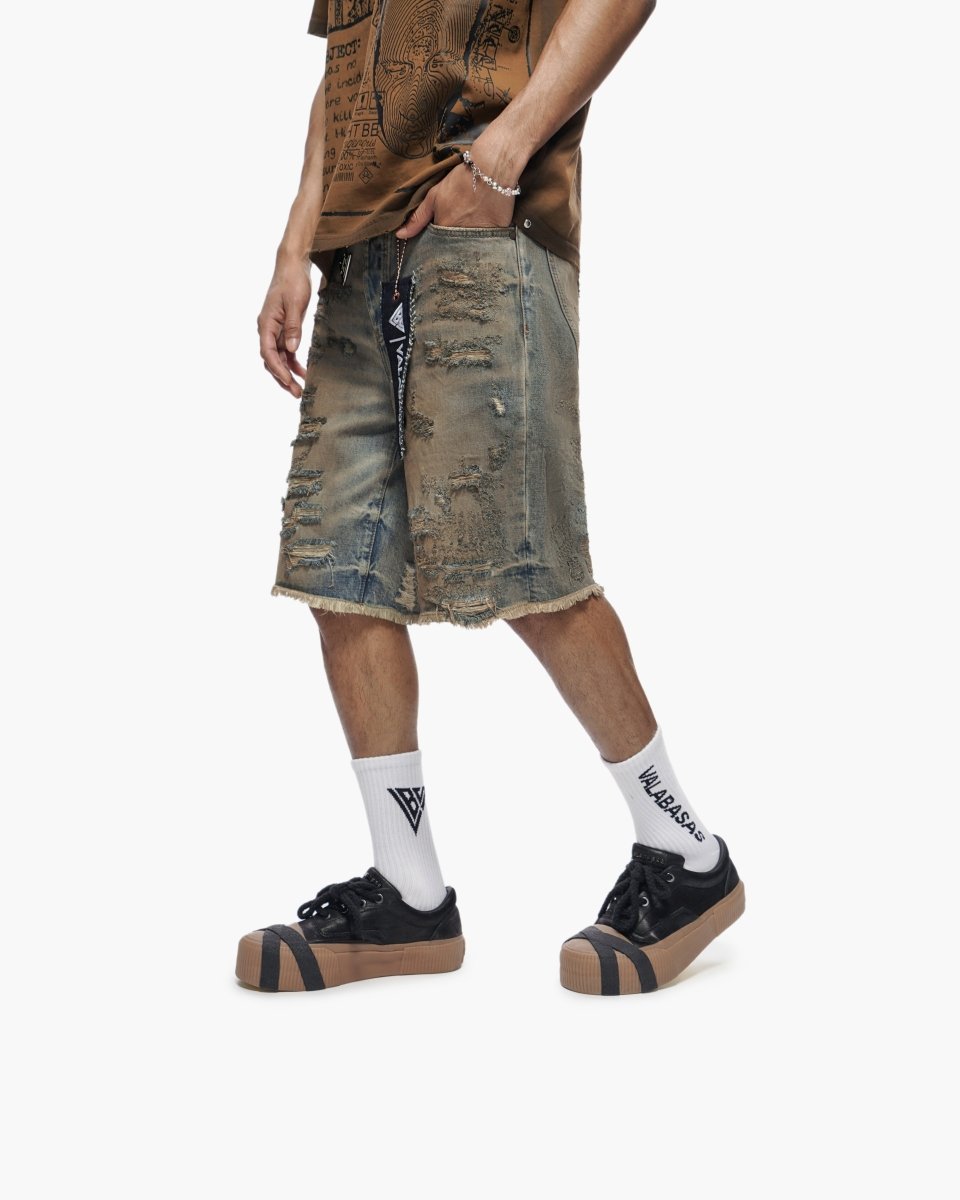 Clipped Jorts Dirty Vintage Blue - Valabasas