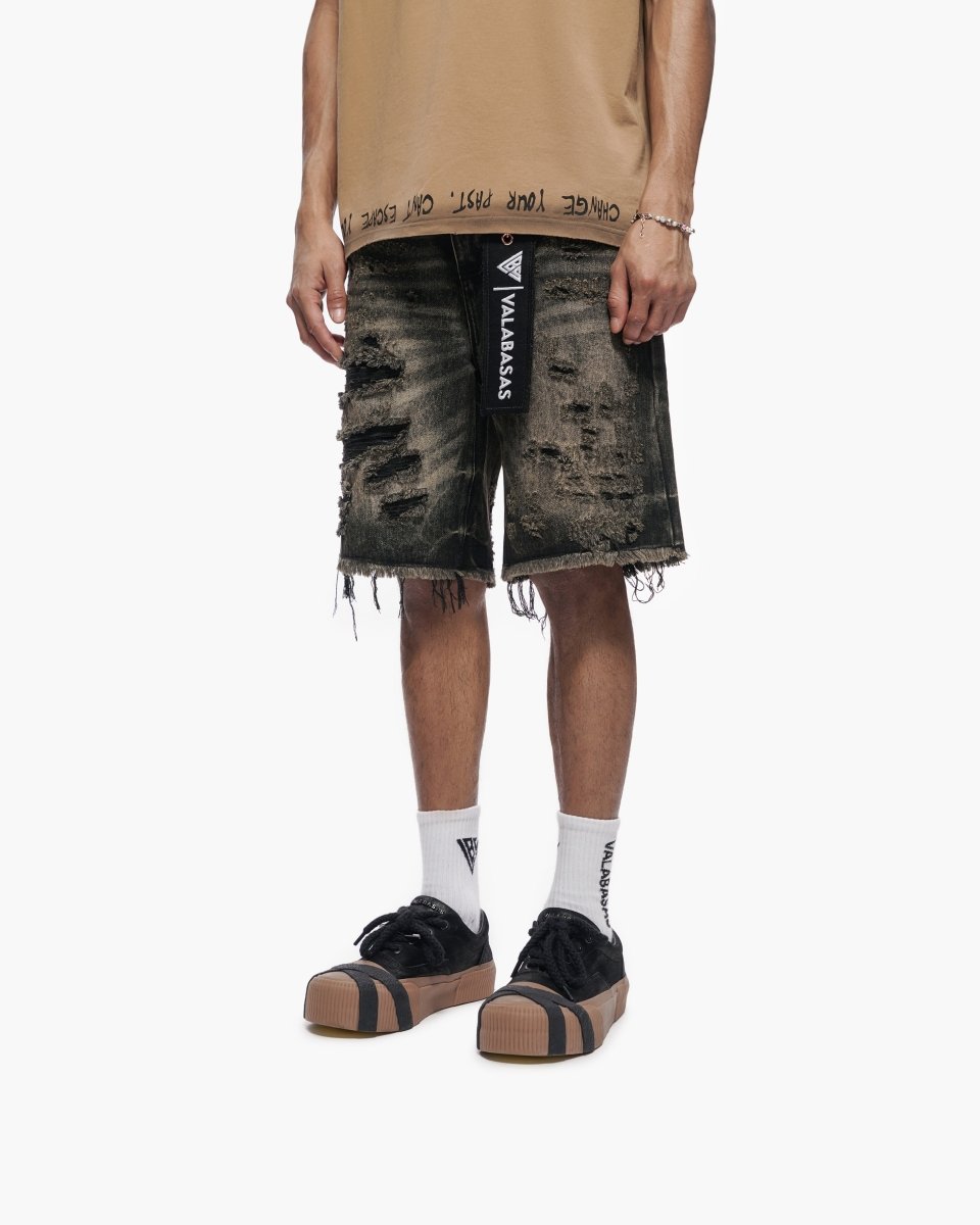 Clipped Shorts Grey Washed – Valabasas