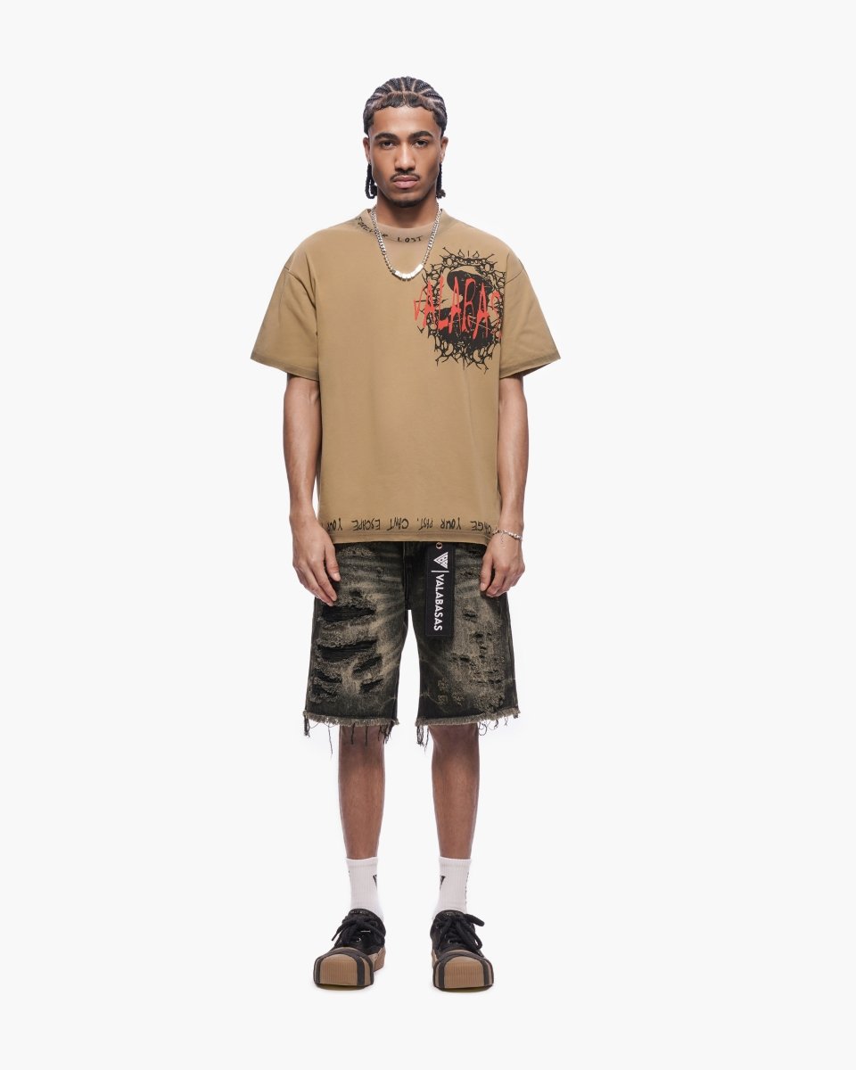 Clipped Jorts Grey Washed - Valabasas