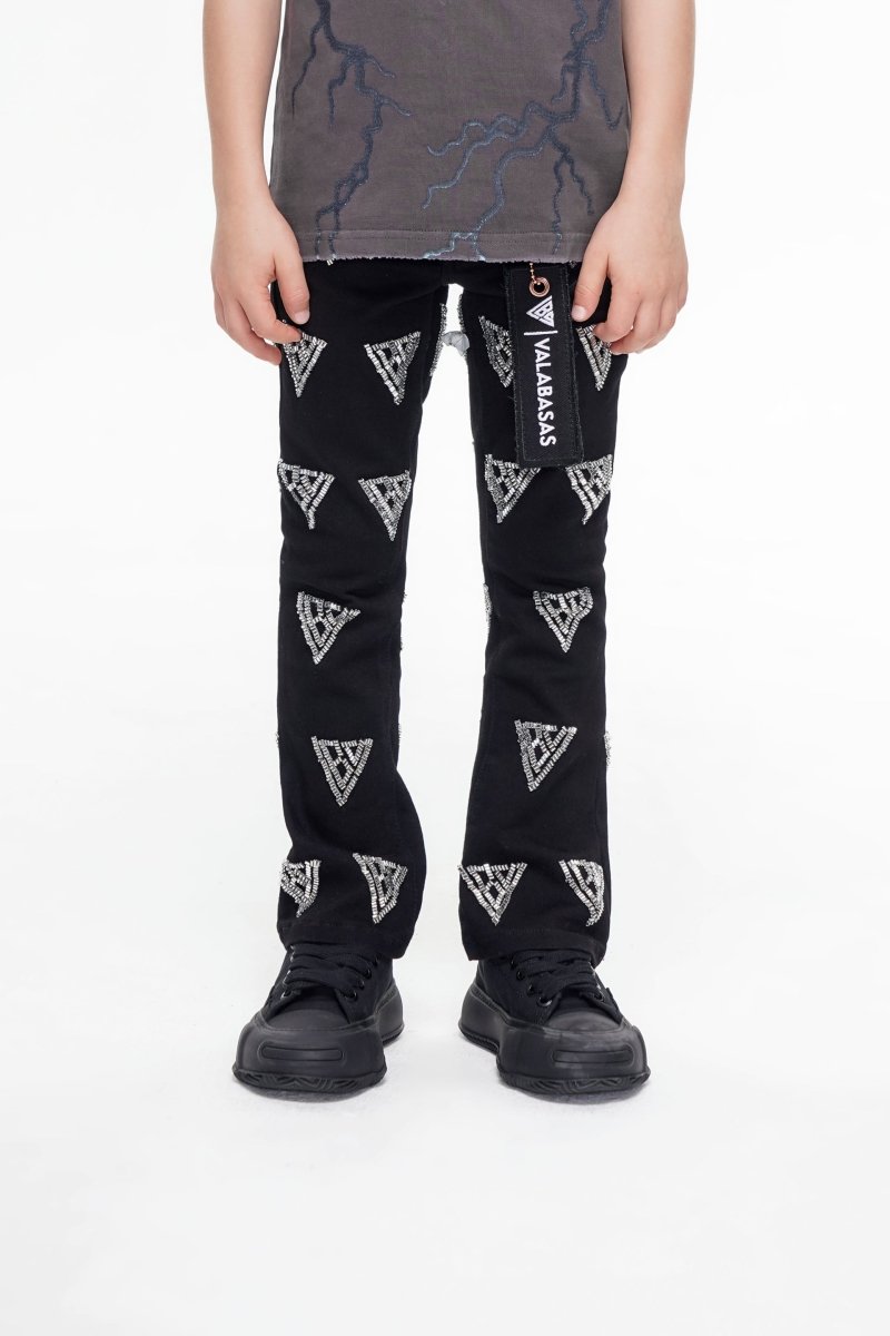 Code Kids Stacked Denim Black - Valabasas