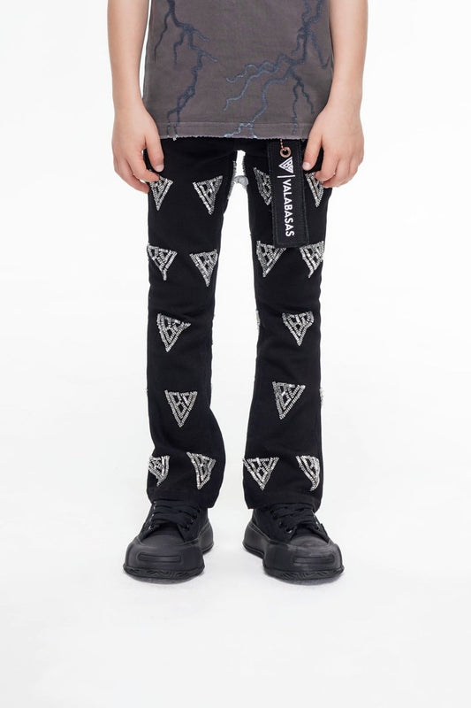 Code Kids Stacked Denim Black - Valabasas