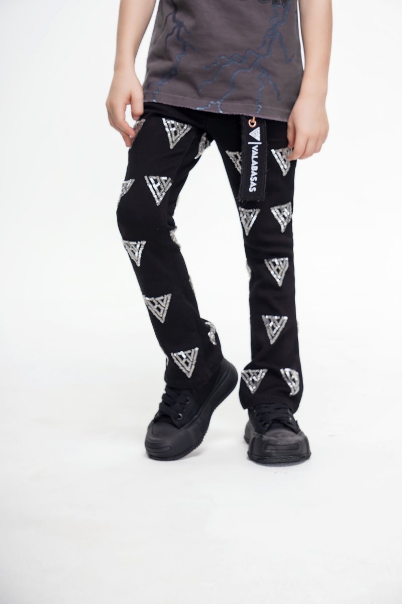 Code Kids Stacked Denim Black - Valabasas