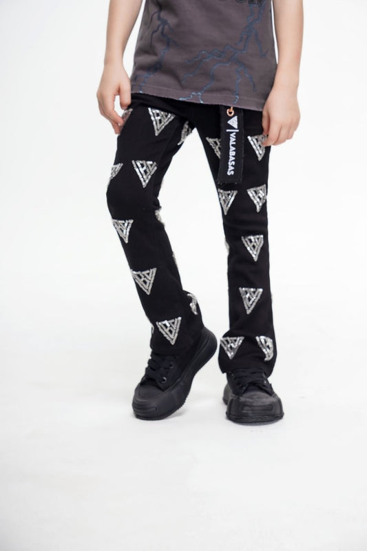 Code Kids Stacked Denim Black - Valabasas