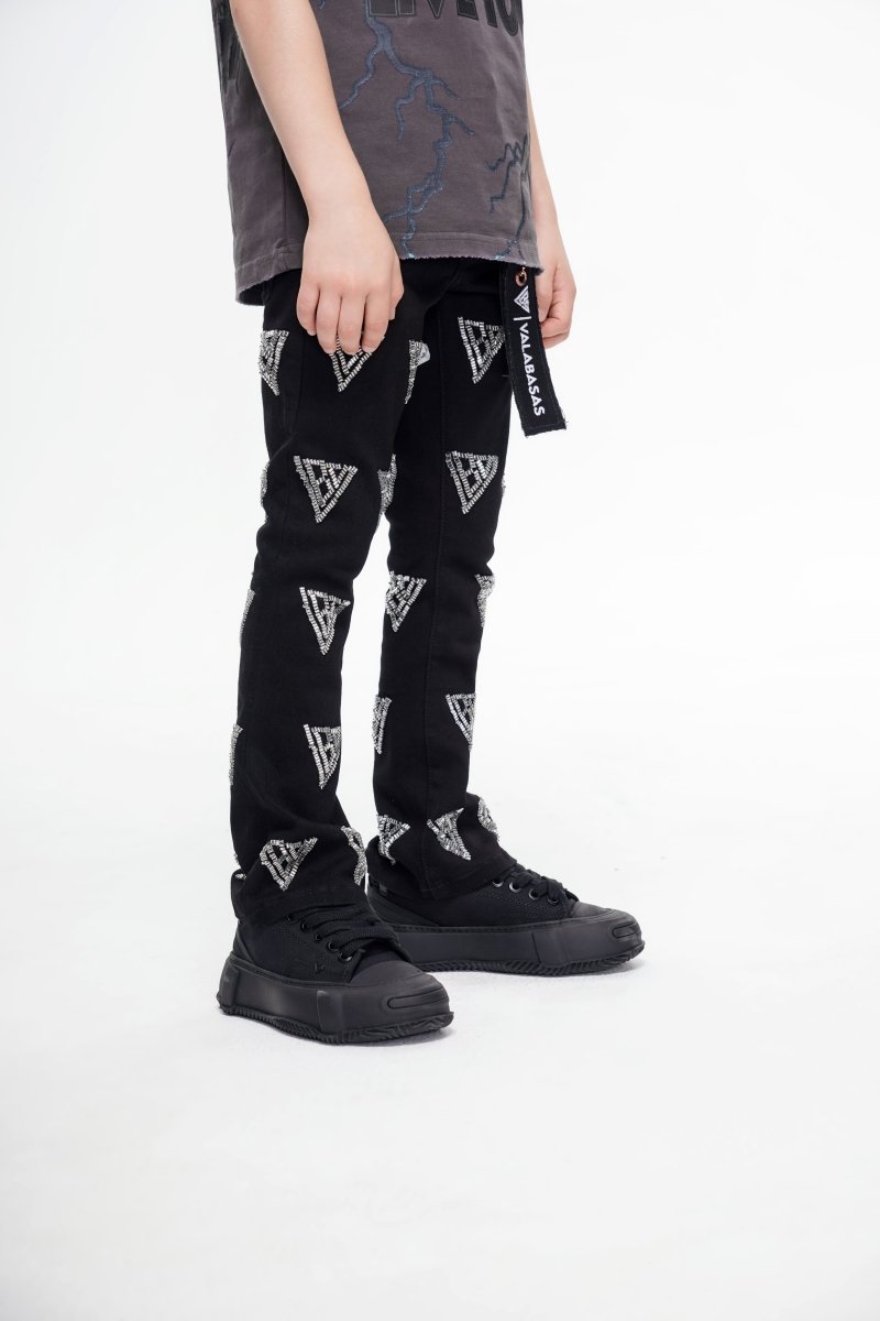 Code Kids Stacked Denim Black - Valabasas