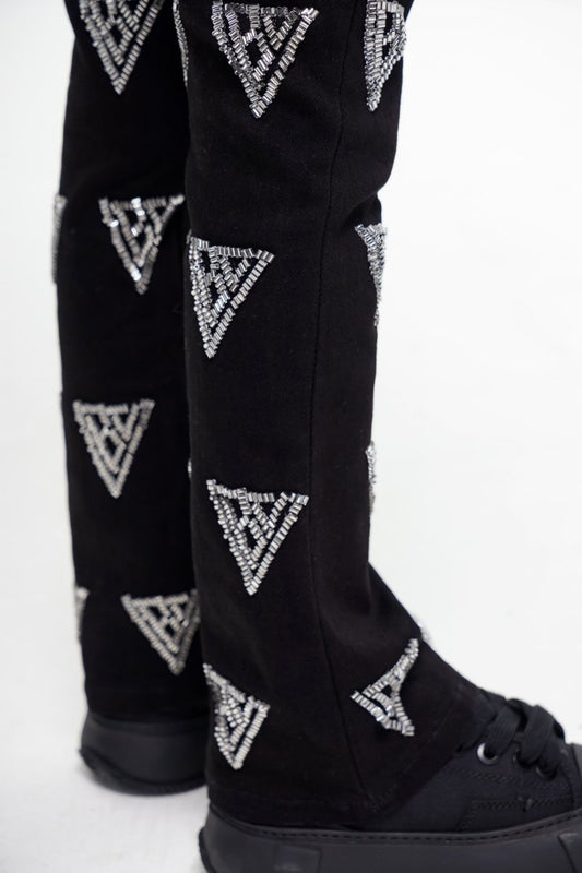 Code Kids Stacked Denim Black - Valabasas