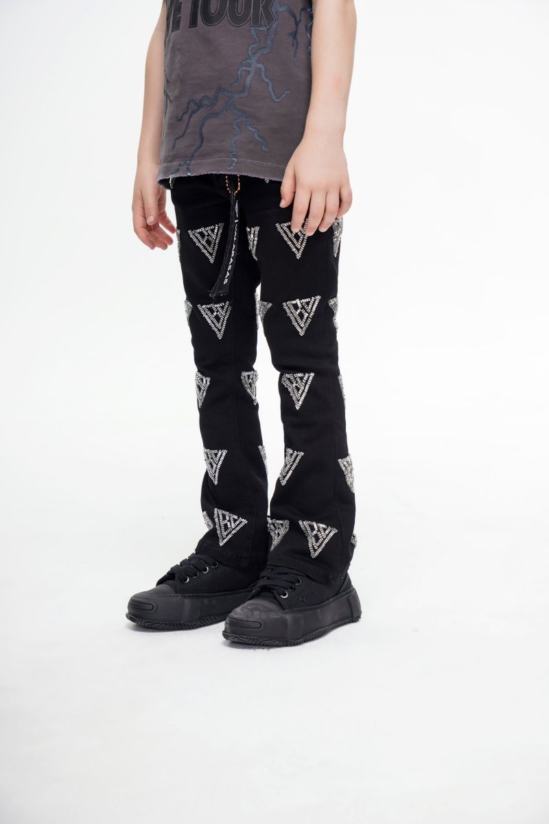 Code Kids Stacked Denim Black - Valabasas