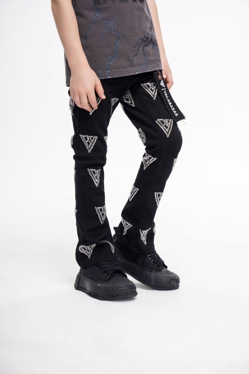 Code Kids Stacked Denim Black - Valabasas