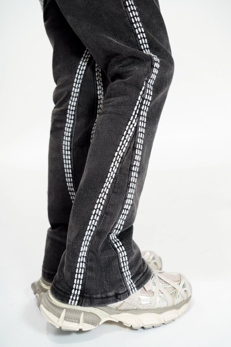 Cody Kids Grey Washed Stacked Jeans - Valabasas