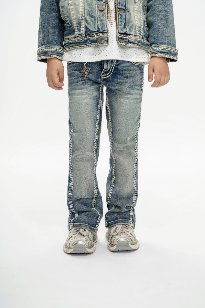 Cody Kids Vintage Blue Stacked Jeans - Valabasas