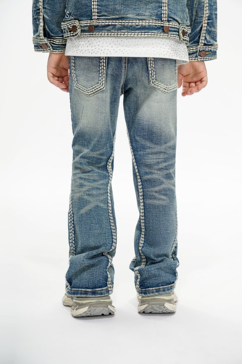 Cody Kids Vintage Blue Stacked Jeans - Valabasas